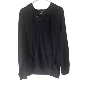 Banana Republic Men's Size Large Navy Blue Pullover Hooded Henley Sweater